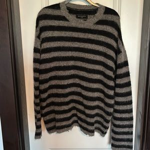 ALLSAINTS stripe sweater distressed